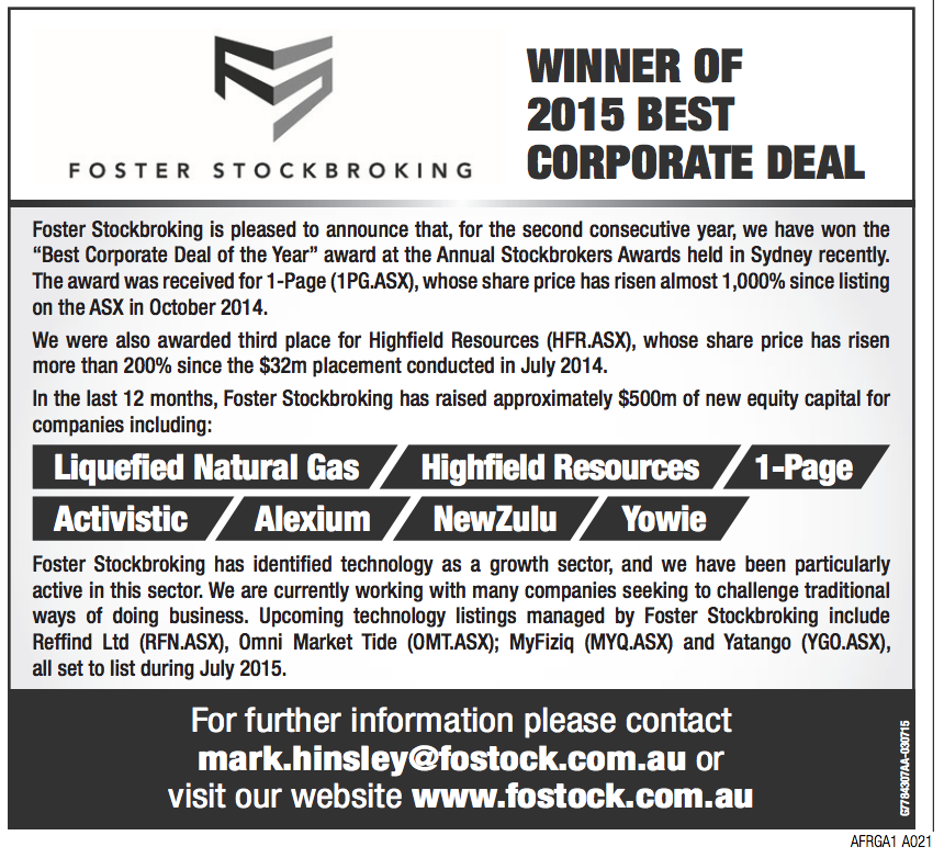 1-Page named 2015 Best Corporate Deal.