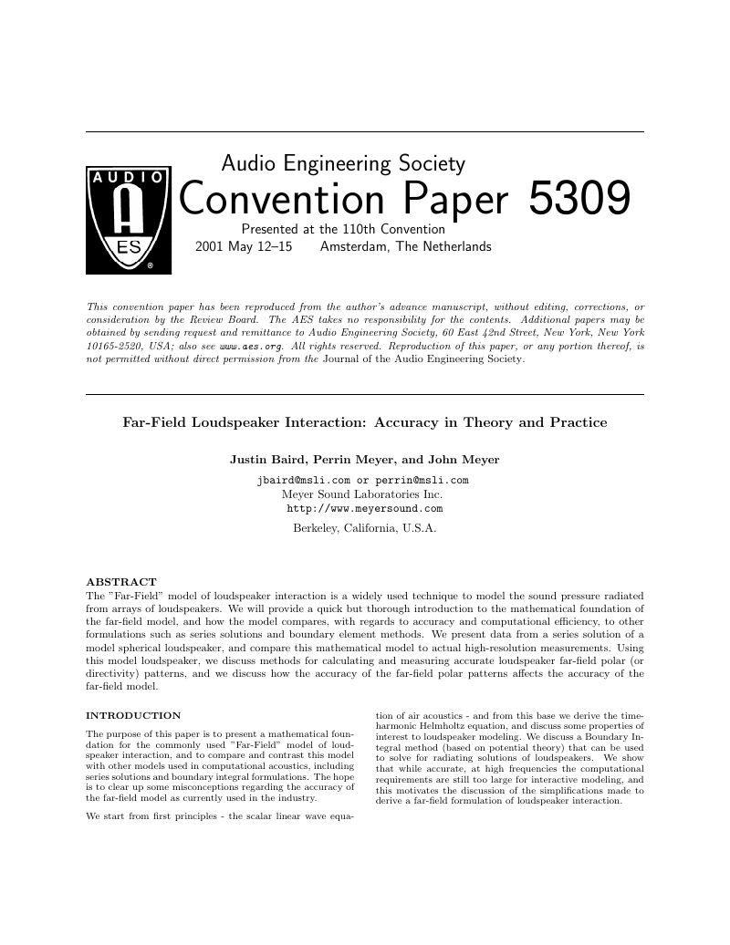 Far-Field Loudspeaker Interaction: Accuracy in Theory and Practice