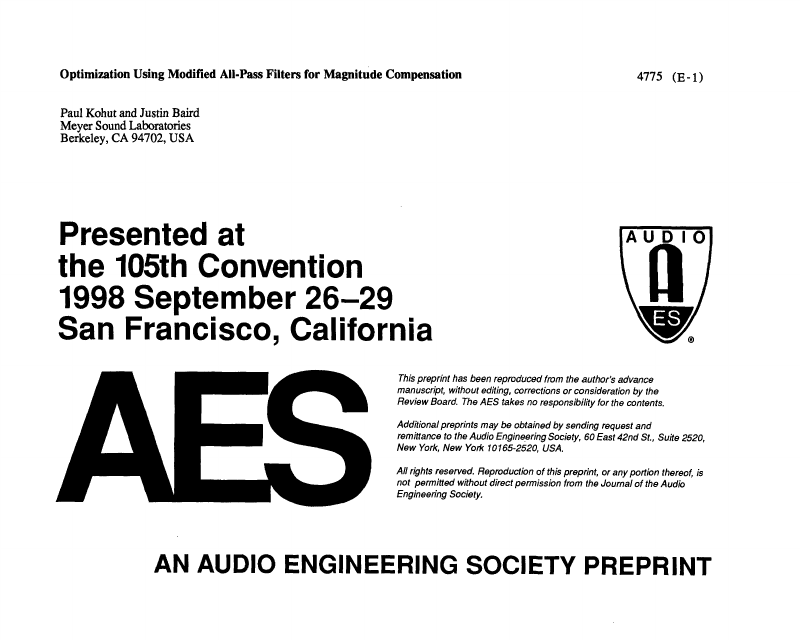 Optimization Using Modified All-Pass Filters for Magnitude Compensation