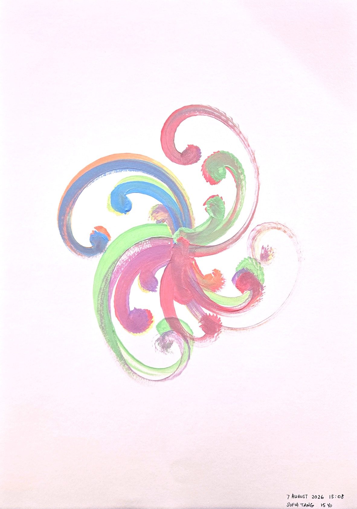 The finished painting, signed by Sofia.