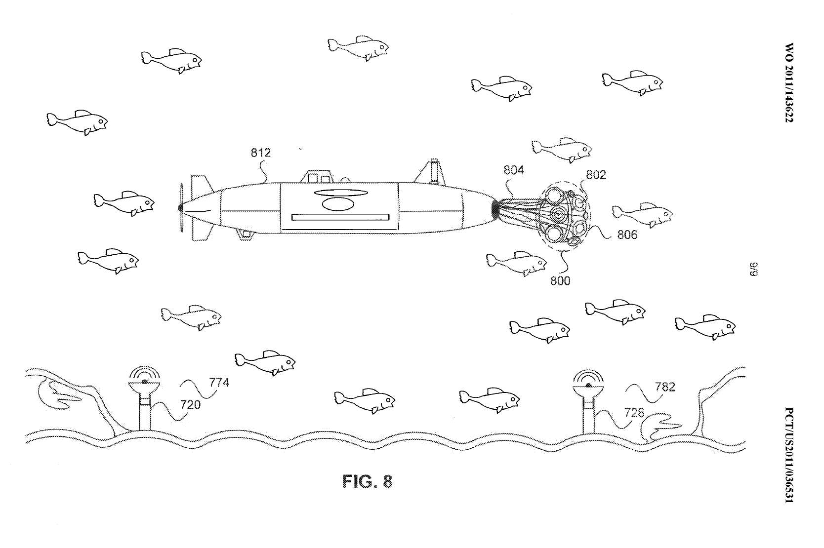 Patent diagram of the underwater camera rig.